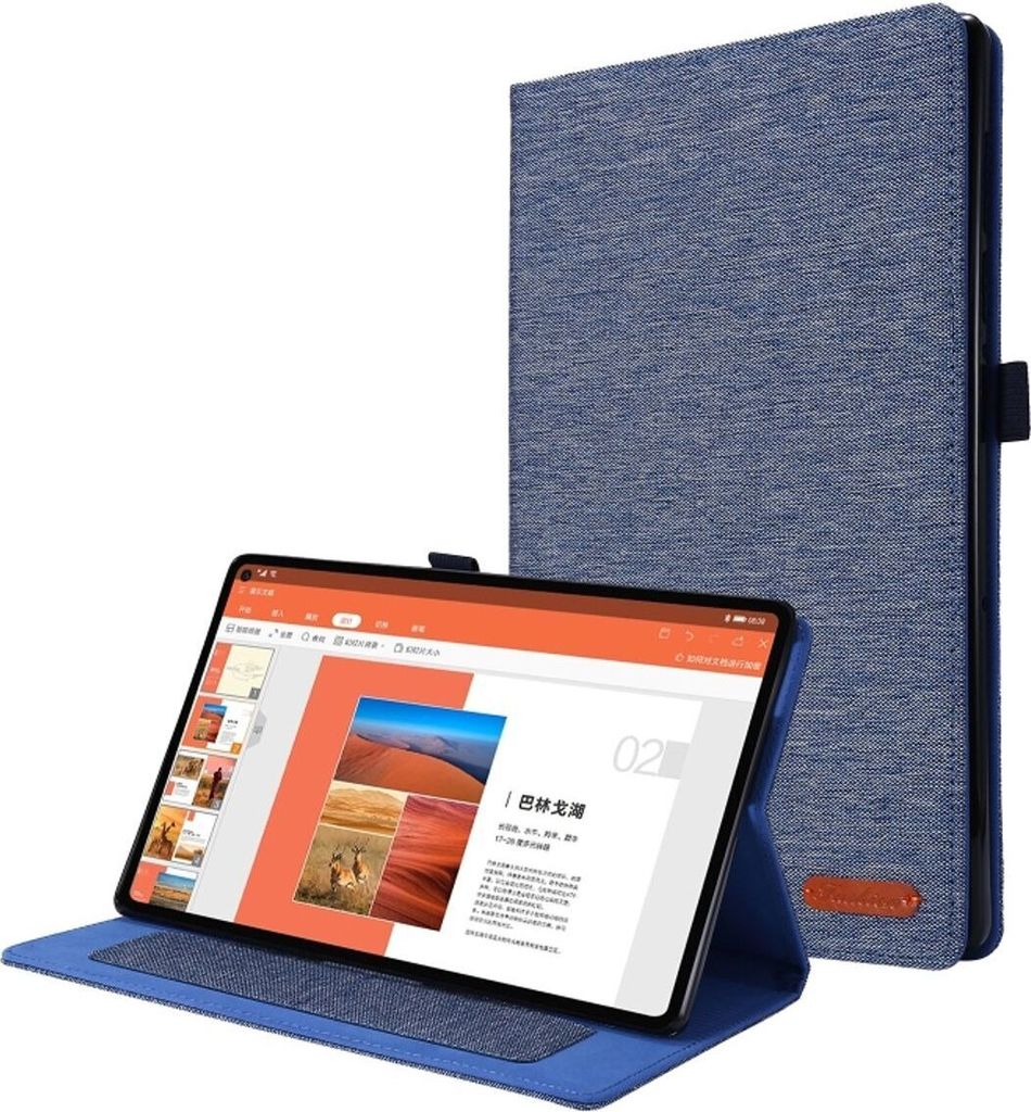 König Design Tablet-Hülle kompatibel mit Realme Pad 10.4 Stoff Smart Cover Case Etui Blau