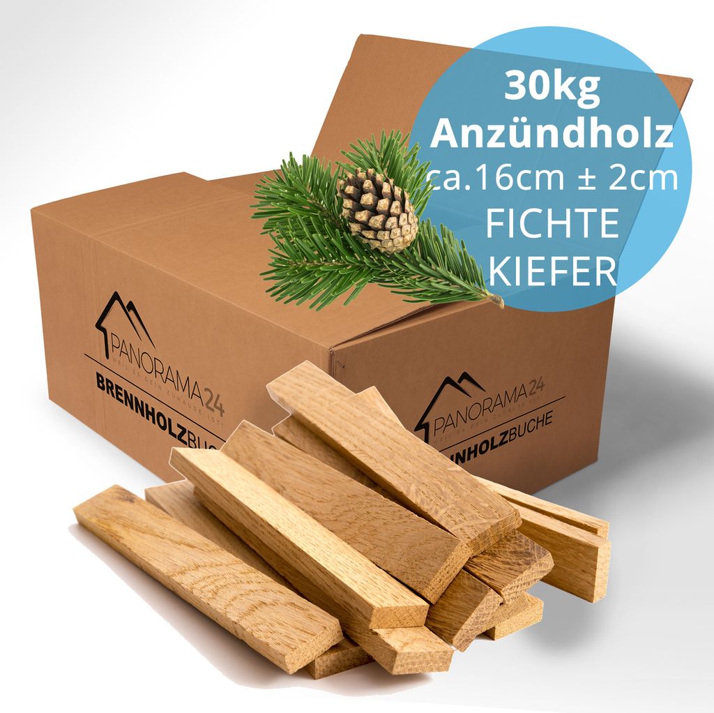 30 Kg Anzündholz TROCKEN Anmachholz Anfeuerholz Brennholz Produktbild 