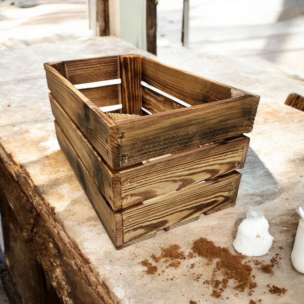 3 Scatole Di Legno Vintage In Pino - 30x20x15 Cm Per Decorazione Casa O Giardino - Foto 4