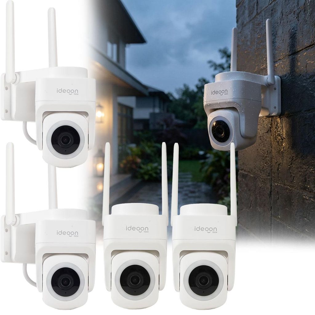 4er-Set Outdoor Überwachungskamera 2K WLAN IP65 Wetterfest: Produktbild 