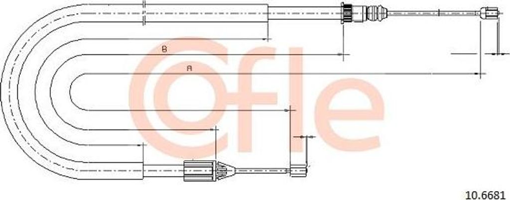 COFLE 10.6681 Seilzug, Handbremse OE 7700432013 kompatibel mit Scenic