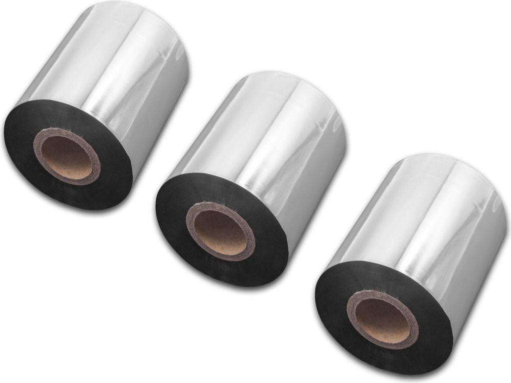 vhbw 3x Thermotransfer-Band kompatibel mit Bixolon Samsung SLP-T403, SLP-T400 Drucker Etikettendrucker, Wischfest, 80 mm x 300 m, Wachs Harz Schwarz