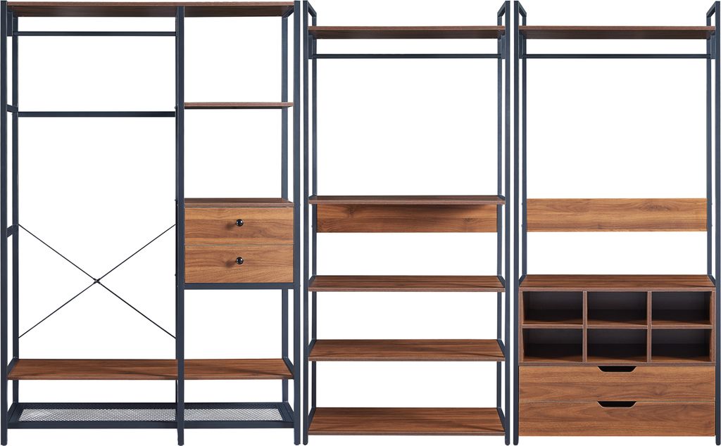 Garderobenständer 3er Set 'Larem' 4 Schubladen 5 Ablagen 6 Fächer