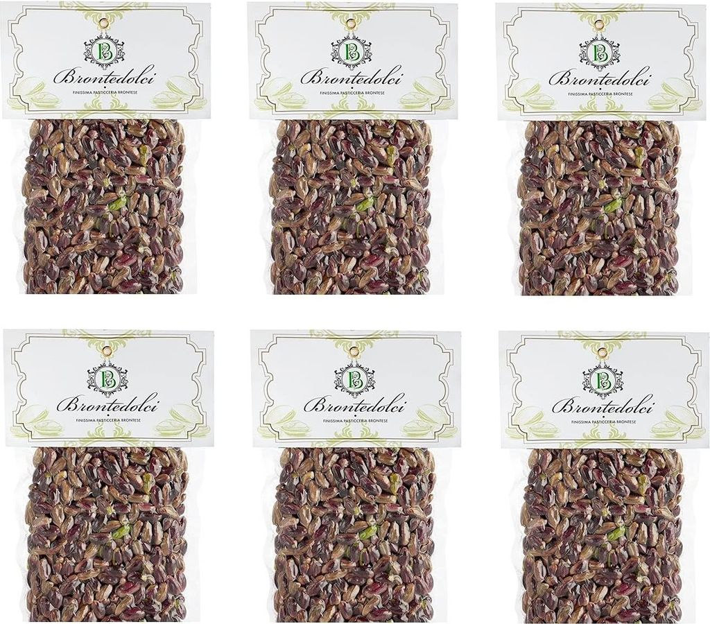 6x Brontedolci Pistacchi Sgusciati Grüne Geschälte Pistazien aus Sizilien 100g