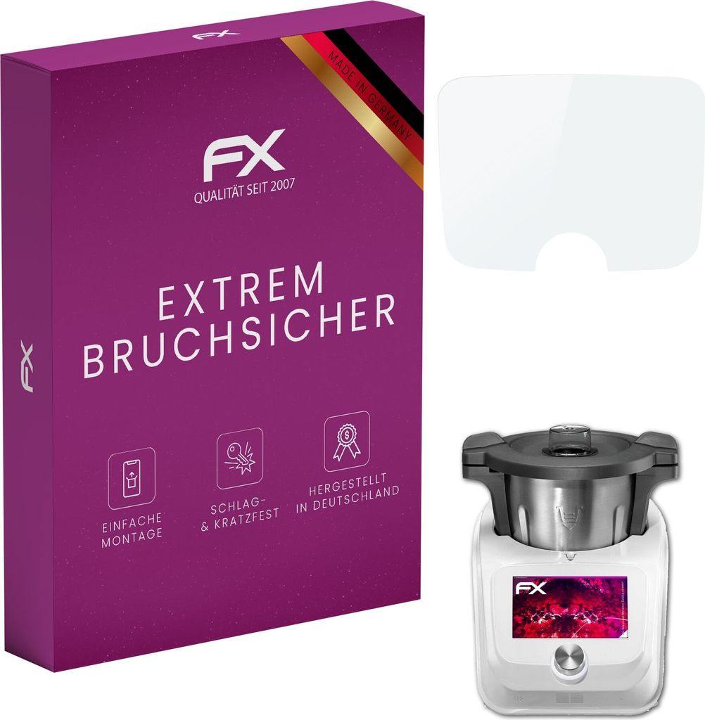 atFoliX FX-Hybrid-Glass Displayfolie kompatibel mit Silvercrest Monsieur Cuisine connect Glasfolie