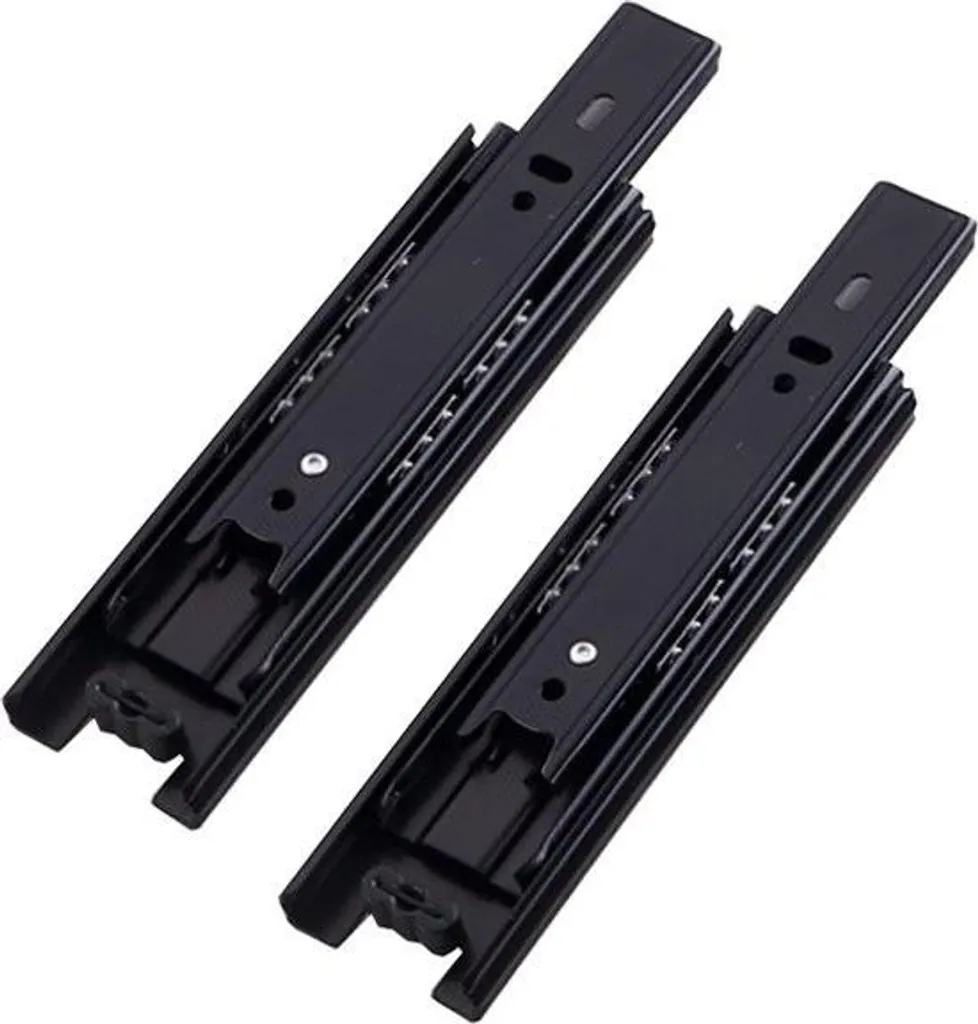 Rail de tiroir 150mm coulisse silencieuse pour meubles et placards noirs