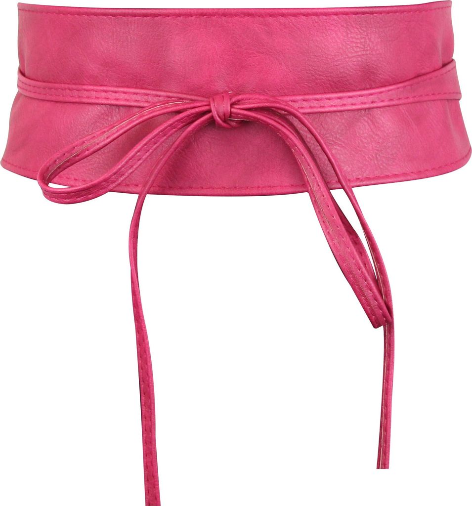 Damen Taillengürtel, breiter Wickelgürtel Obi Gürtel zum Schnüren Hüftgürtel Bindegürtel, Pink