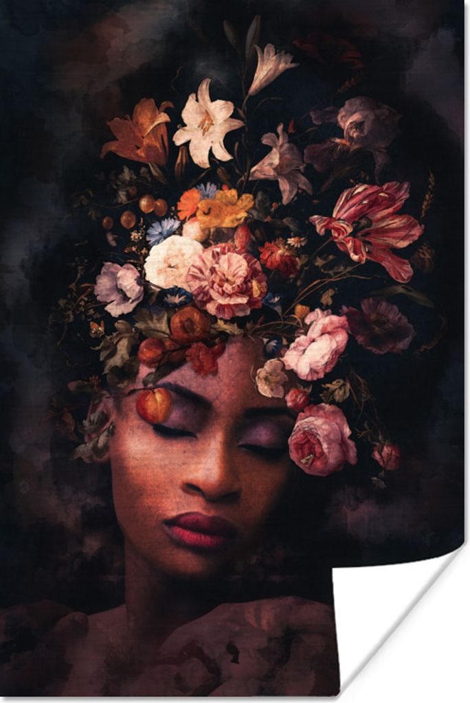 MuchoWow Poster Flora - Frauen - Farben 60x90 cm - Wanddekoration