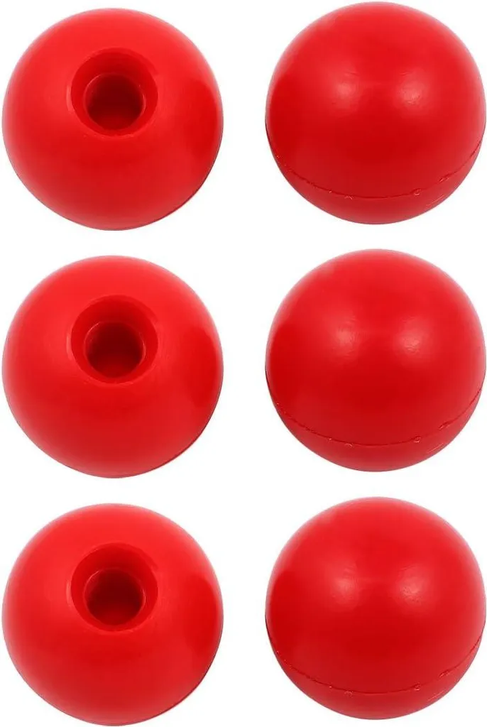 Lot de 6 boutons de balle rouges M10 35 mm pour leviers et commandes DIY
