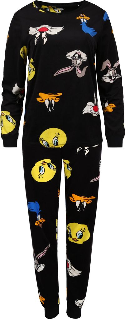 Looney Melodies Damen Schlafanzug schwarz, Schlafanzug mit Produktbild 5