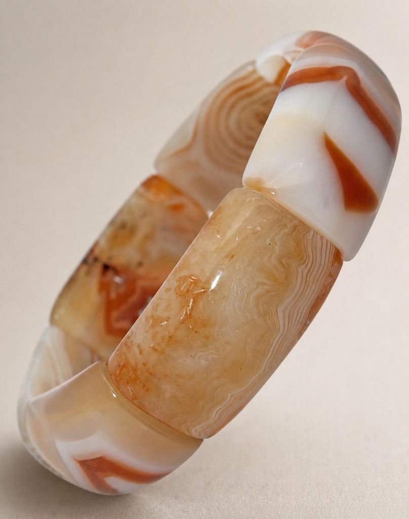 Achat Armband sonnengelb weiß orangene Achate 310ct. 21