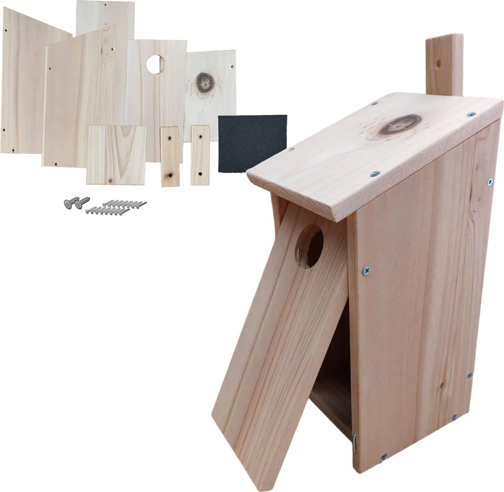 Kit de construction de nichoirs en sapin résistant avec matériel complet x2 - 5