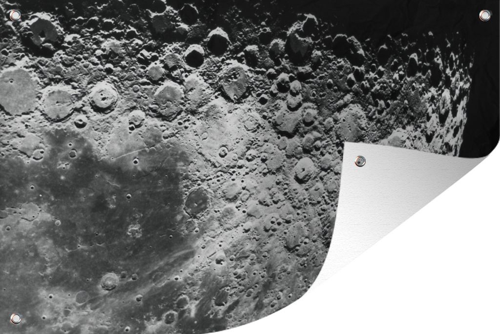 MuchoWow 120x80 cm Outdoor-Poster Gartendeko Sichtschutz Garten Poster für den Garten Mond - Weltraum - Schwarz