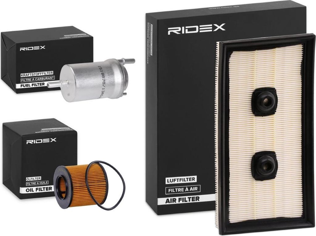 RIDEX Filterset Inspektionspaket Filtersatz für VW Golf V Schrägheck (1K1) TOURAN (1T1, 1T2) GOLF PLUS (5M1, 521) Jetta Mk5 (1K) für SKODA OCTAVIA