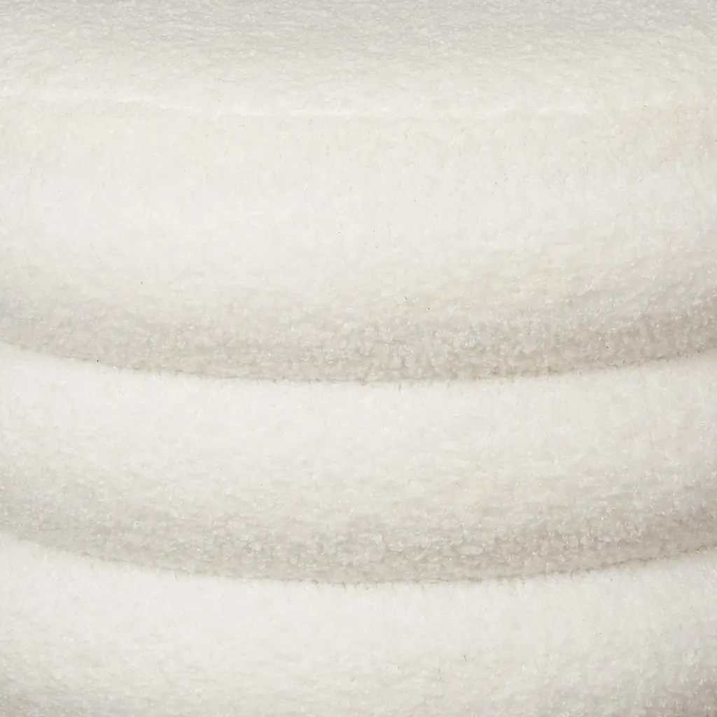 Pouf Rangement Bouclette Freya - Coffre de Rangement Design Blanc Cassé
