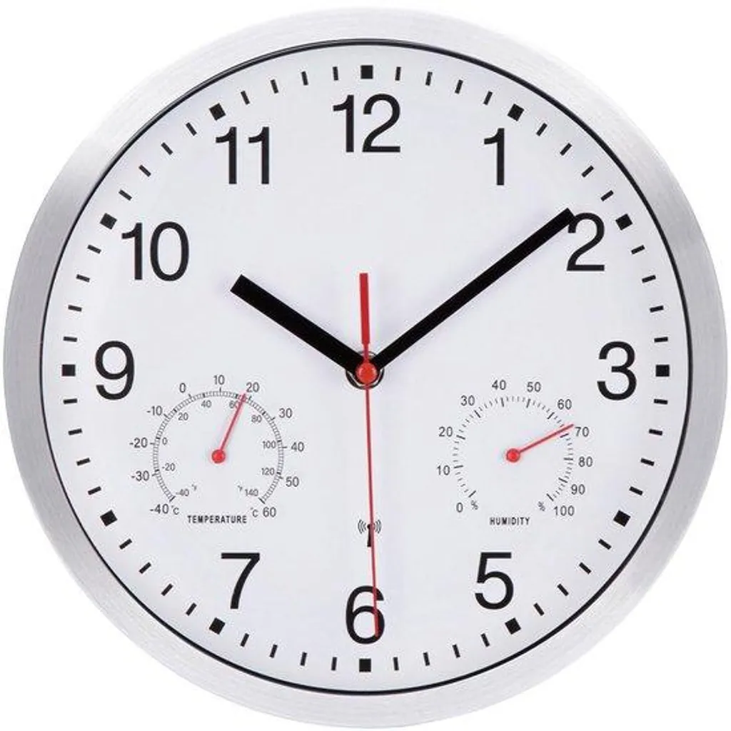 Horloge murale blanche 25cm silencieuse radiocommandée sans aucun tic-tac