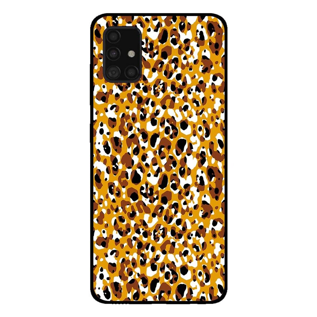 Smartphonica Handyhülle für Samsung Galaxy A51 mit Panther-Print - TPU-Hülle mit Faultier-Print - Braun