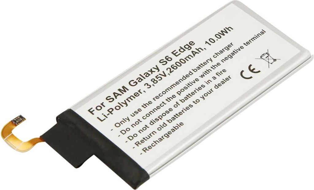 Avizar, Li-Polymer-Akku Galaxy S6 Edge 2600mAh 3,85V kompatibel, Weiß
