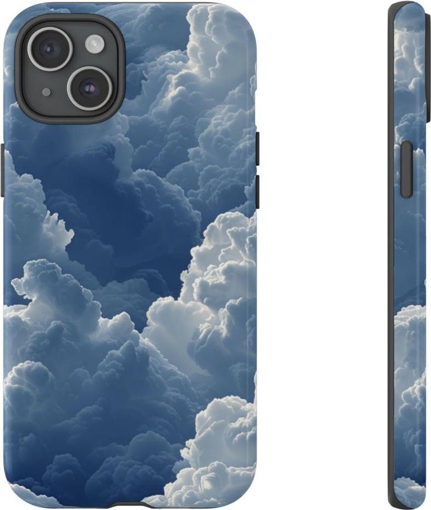 3D Wolkenmeer in Blau – Hülle Kompatibel mit iPhone 15 Plus