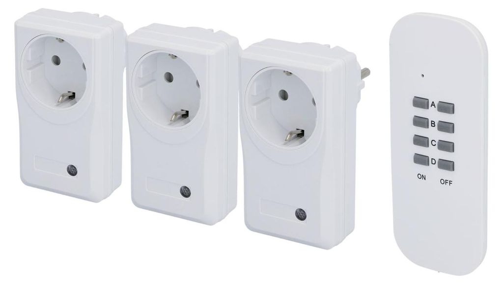 Funkfernschalter-Set 3 Steckdosen +1 Fernbedienung Produktbild 