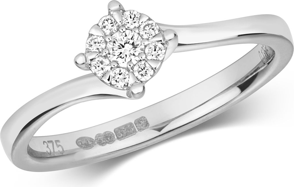 Funkelndes Feuer 9 Karat (375) Weißgold Damen - Diamant Produktbild 