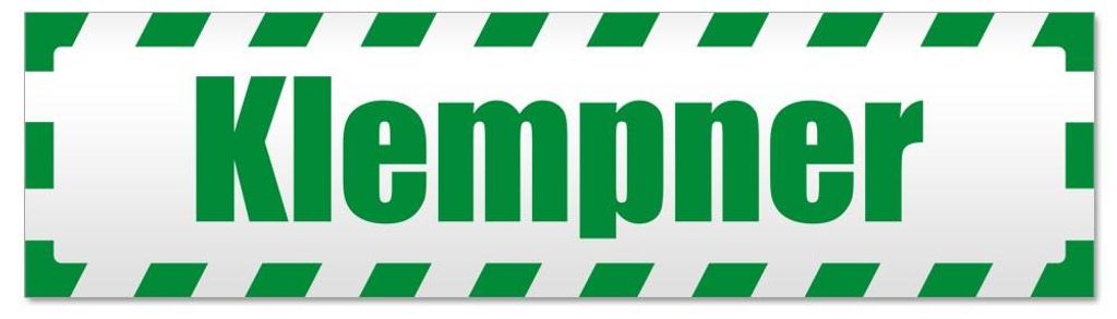 Kiwistar Klempner gestreift Magnetschild Schild magnetisch - 20cm Grün - Magnetfolie für Auto PKW Kfz