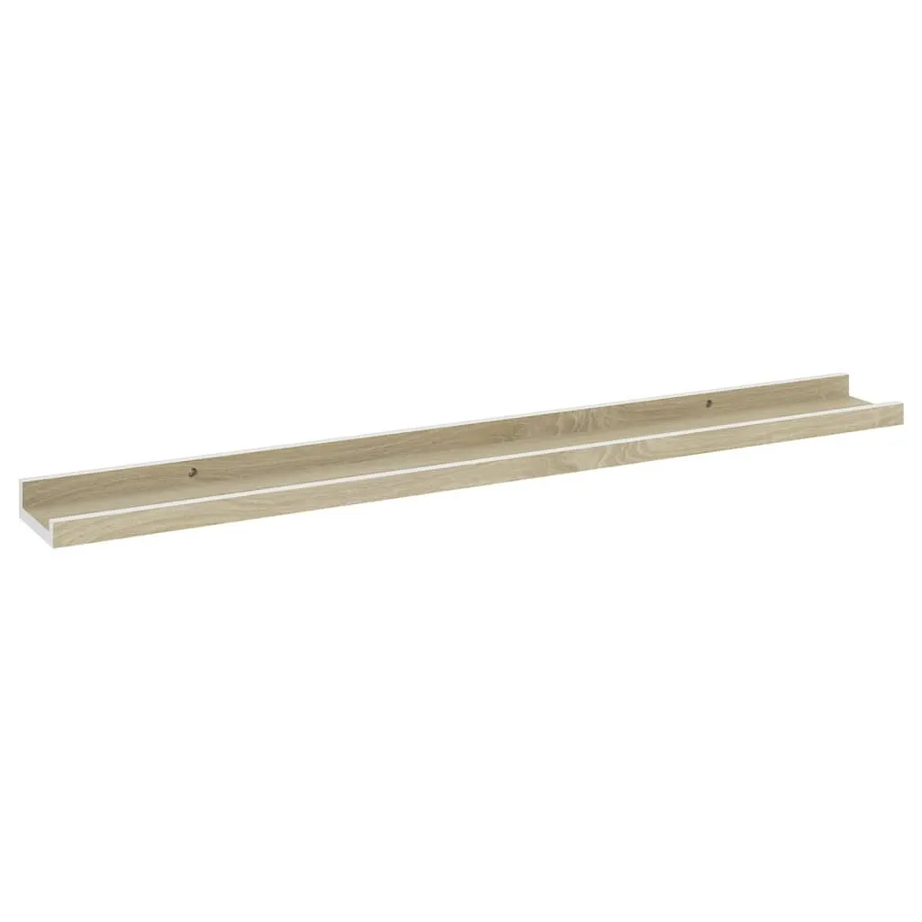 Set 4 Mensole Slim 80cm Rovere Sonoma e Bianco - Living Moderno - 4