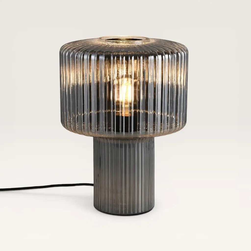 Lampe de Bureau Design Ferano Verre Fumé pour Ambiance Chaleureuse