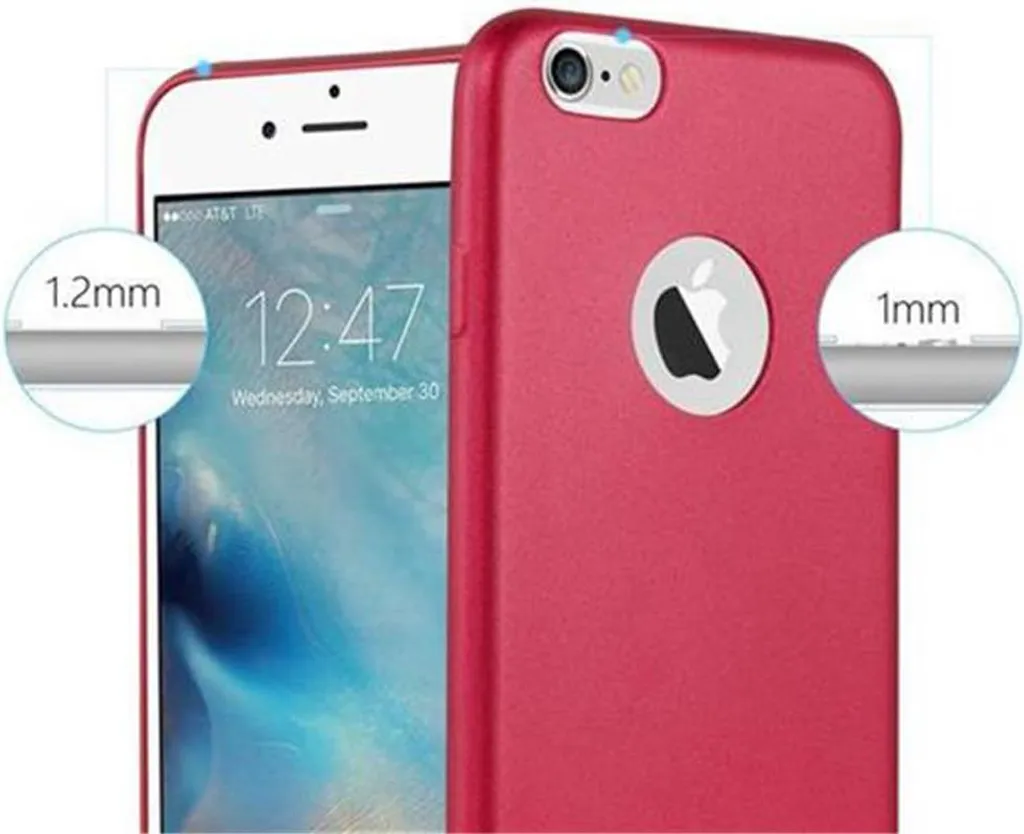 Moex Collana Porta Cellulare Per IPhone 6s Plus/6 Plus - Custodia In Silicone Rosso Vino Con Tracolla Regolabile - copertina