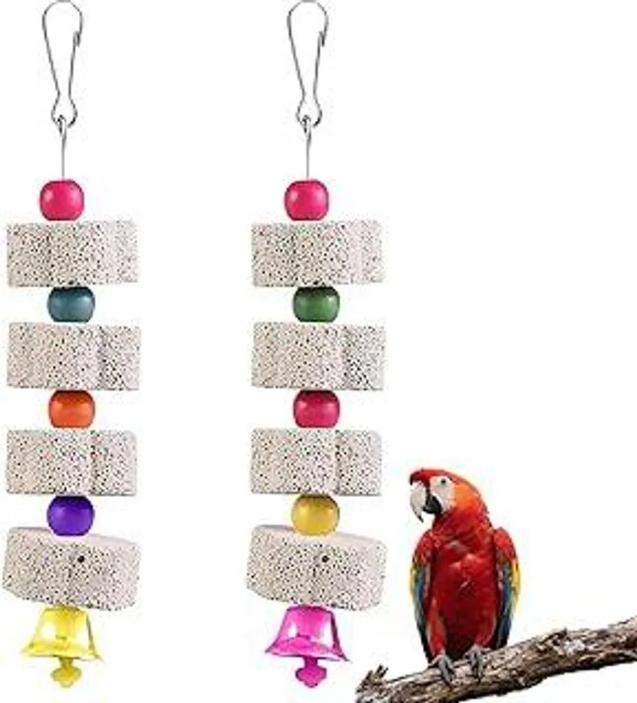 Must-Have Pappagalli: Set 2 Pietre Minerali Colorate con Campanella