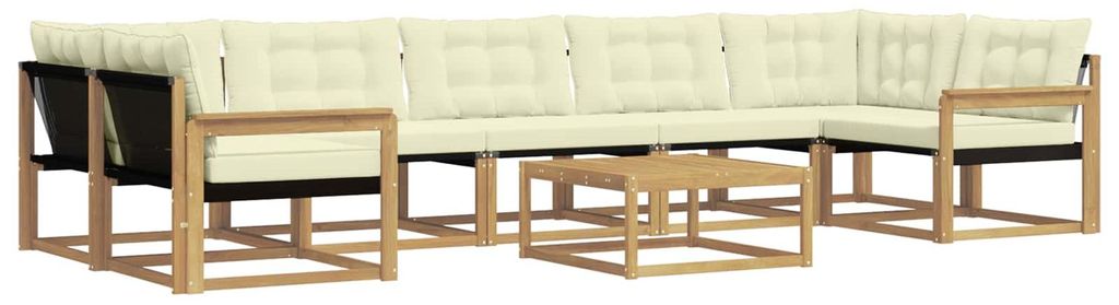 vidaXL Outdoor-Sofagarnitur 8 pcs Weiß und Creme 79 x 79 x 37 cm