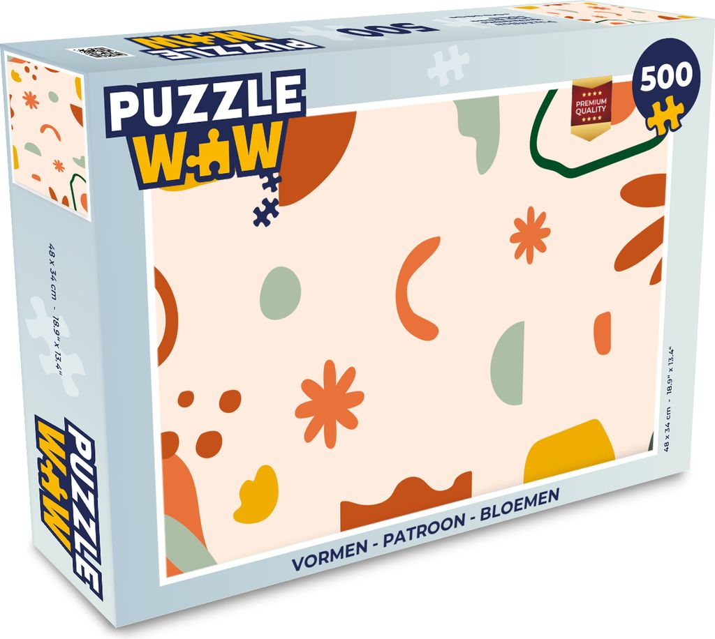 MuchoWow Puzzle 500 Teile Formen - Muster - Blumen - 500 Teile - Kinder - Selberbauen - Puzzlespiele