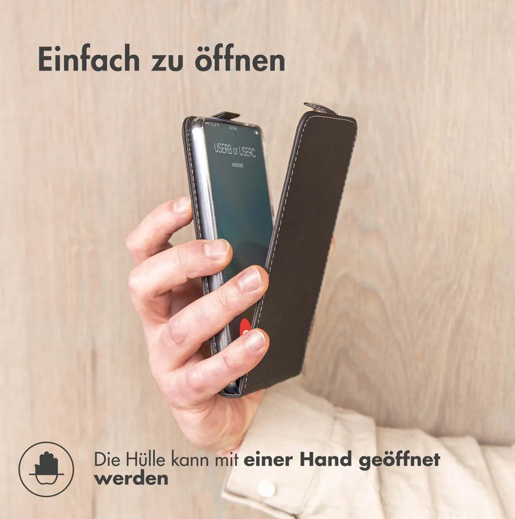 Accezz Flip Case Samsung Galaxy S24 Nero - Protezione in Vera Similpelle - 4