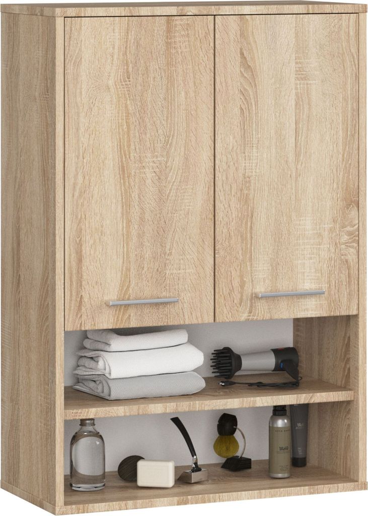 Badezimmer-Hängeschrank FIN Sonoma Eiche 64 cm 2 Türen Produktbild 