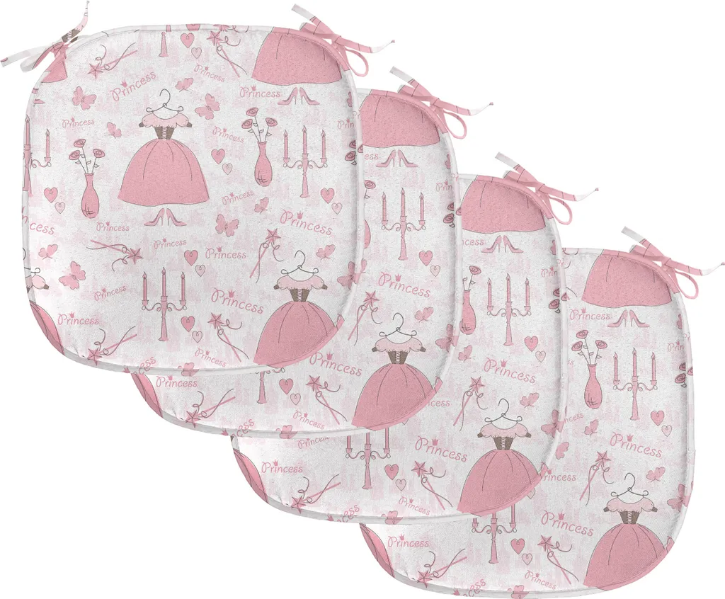 Coussin de Chaise Anti-Tache Lot de 4 Rose Pale - Assise Moelleuse 40x40