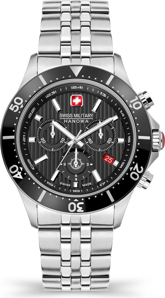 SWISS MILITARY HANOWA SMWGI2100701 Herren-Armbanduhr, Edelstahl-Gehäuse, Metall-Armband