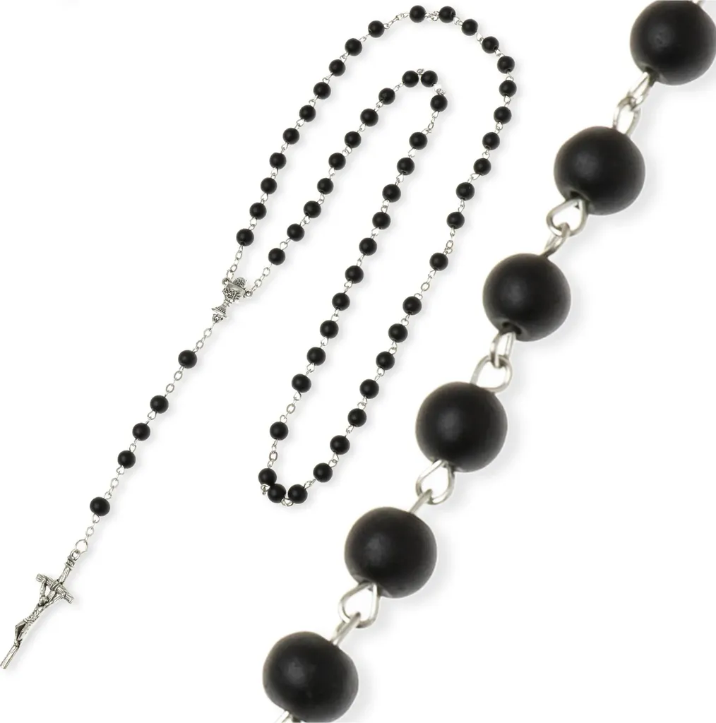 Petit chapelet noir mat pour garçon - Idéal cadeau première communion