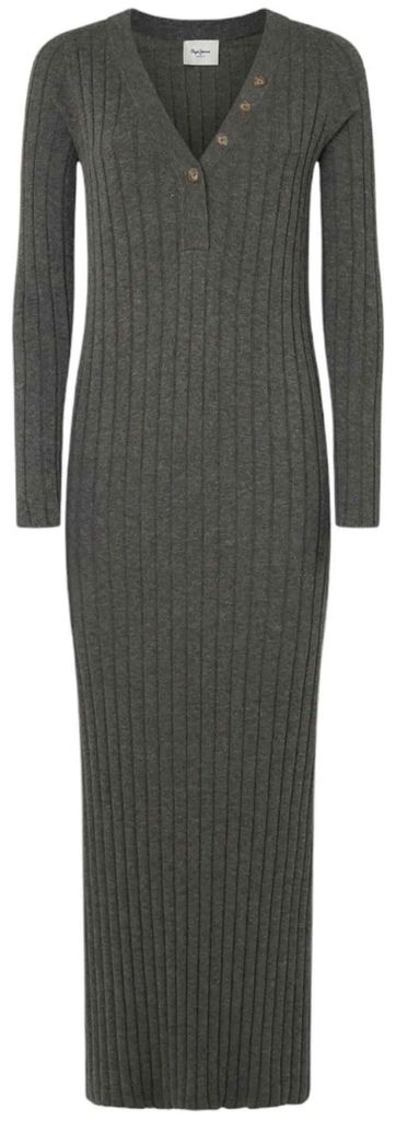 Pepe Jeans Izabel Langes Kleid Mit Langen ärmeln Grau M Frau Grau M