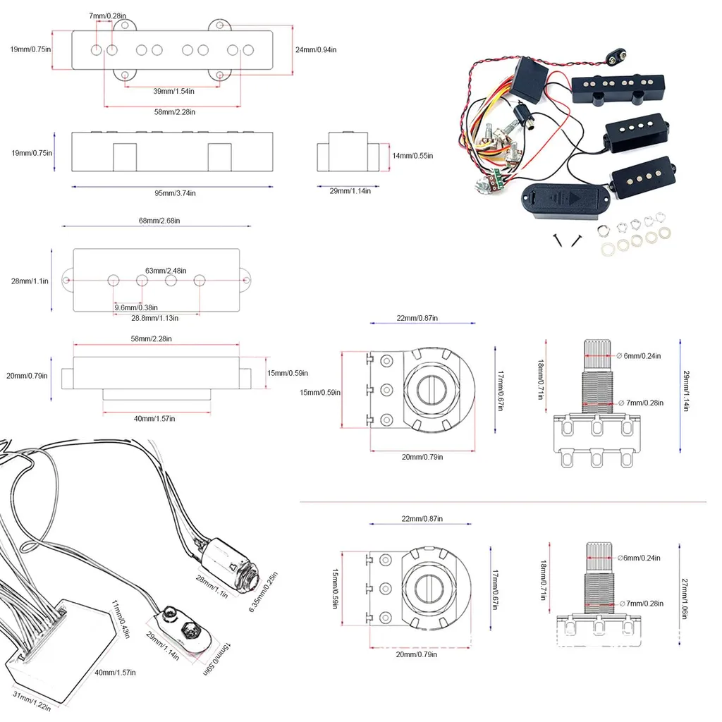 Micro pour basse électrique idéal pour le studio avec préampli actif - 18