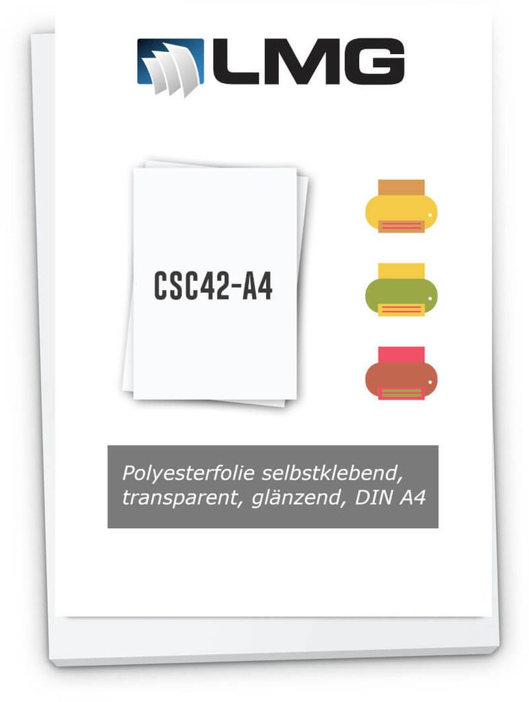 Polyesterfolie selbstklebend, transparent, glänzend A4 (100 Stück)