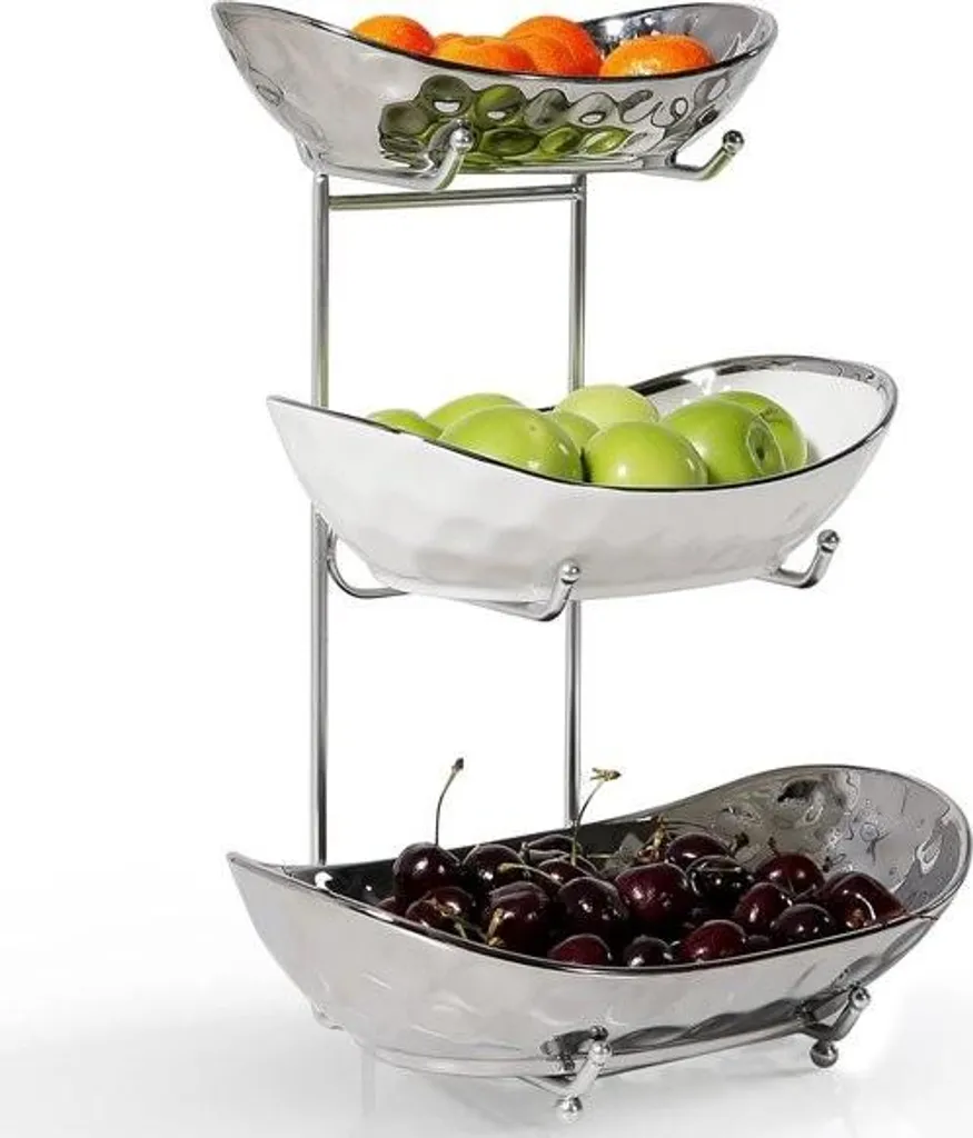 Support de cuisine pour fruits et légumes - Panier 3 étages gain de place