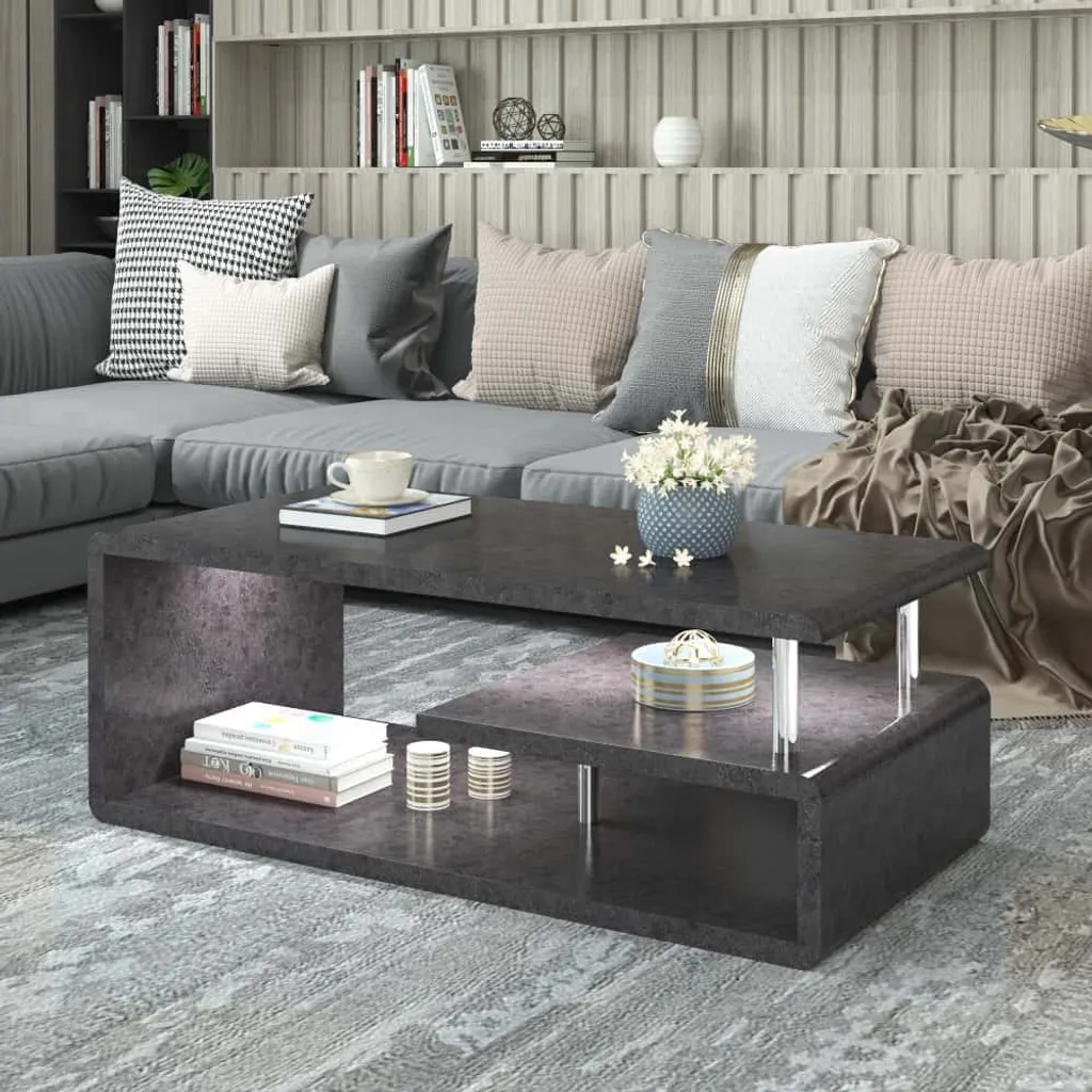 Table Basse pour Salon Moderne avec Éclairage LED et Montage Simplifié