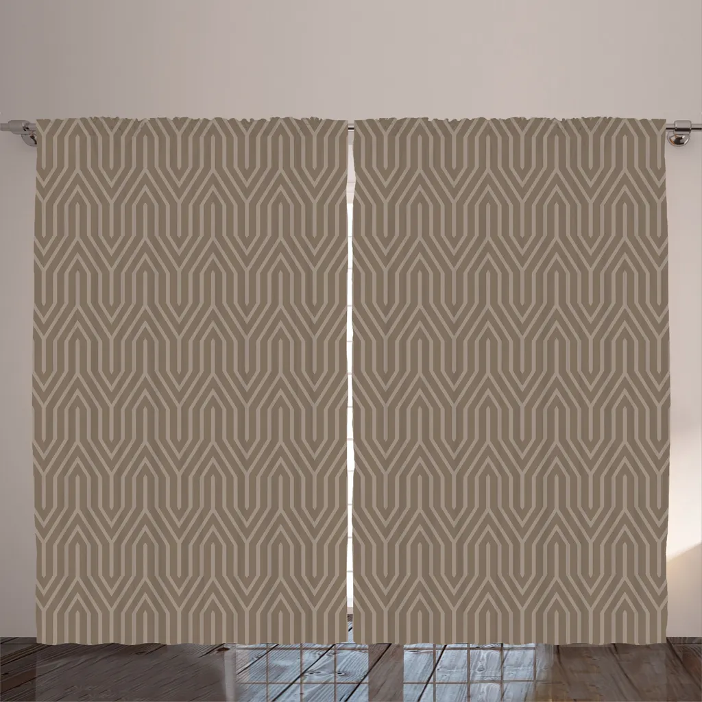 Rideau Anti-Regards 280x225cm Géométrique pour Cacher un Vis-à-vis Salon