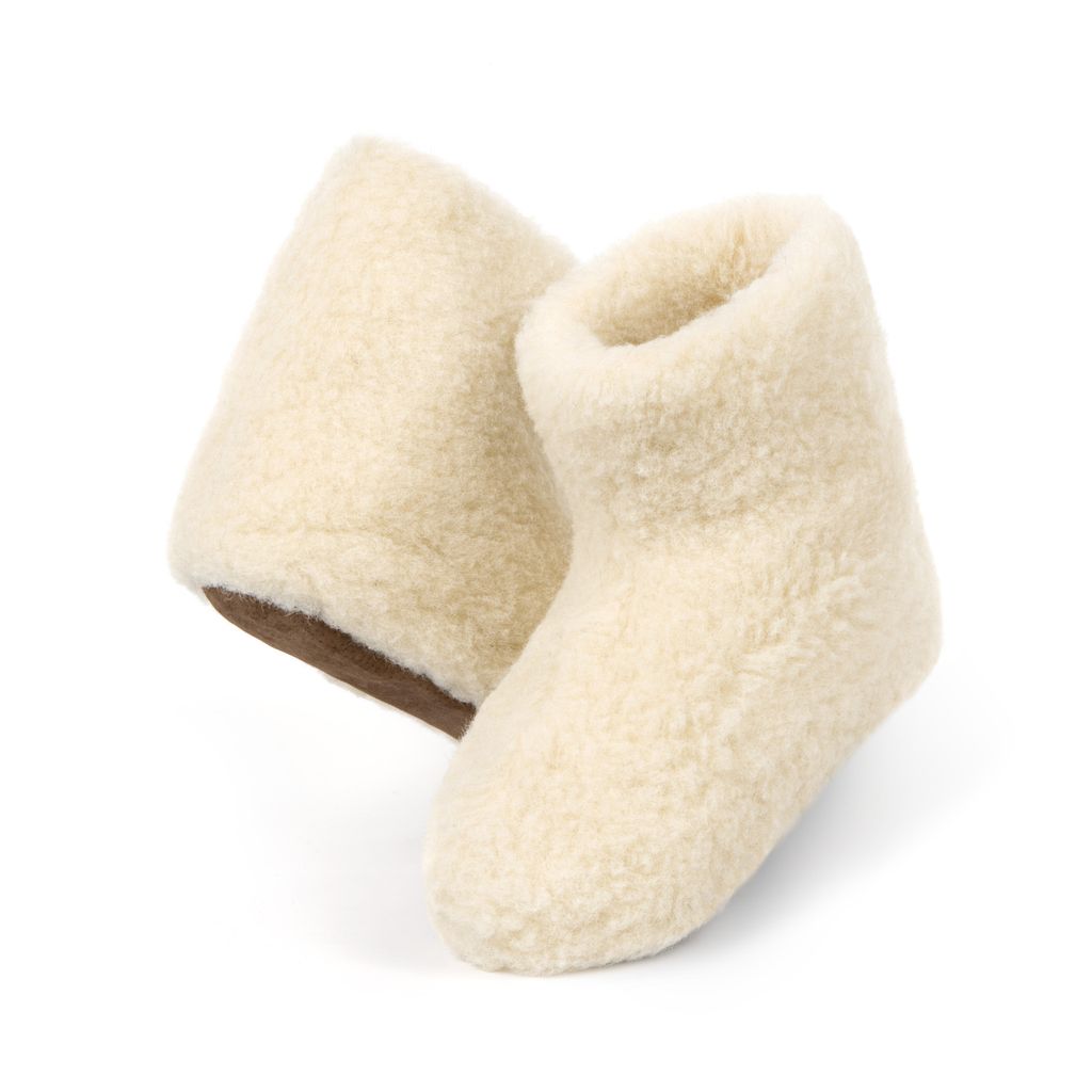 Hausschuhe Damen Herren Warme Wollhausschuhe Halbhoch Hüttenschuhe aus 100% Wolle 46