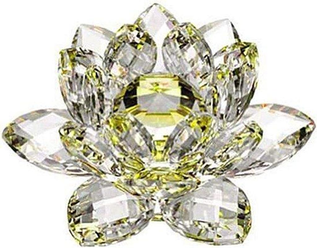 Kristallblumen-Ornamente - Handgefertigte Wohnaccessoires - Gelb 80mm