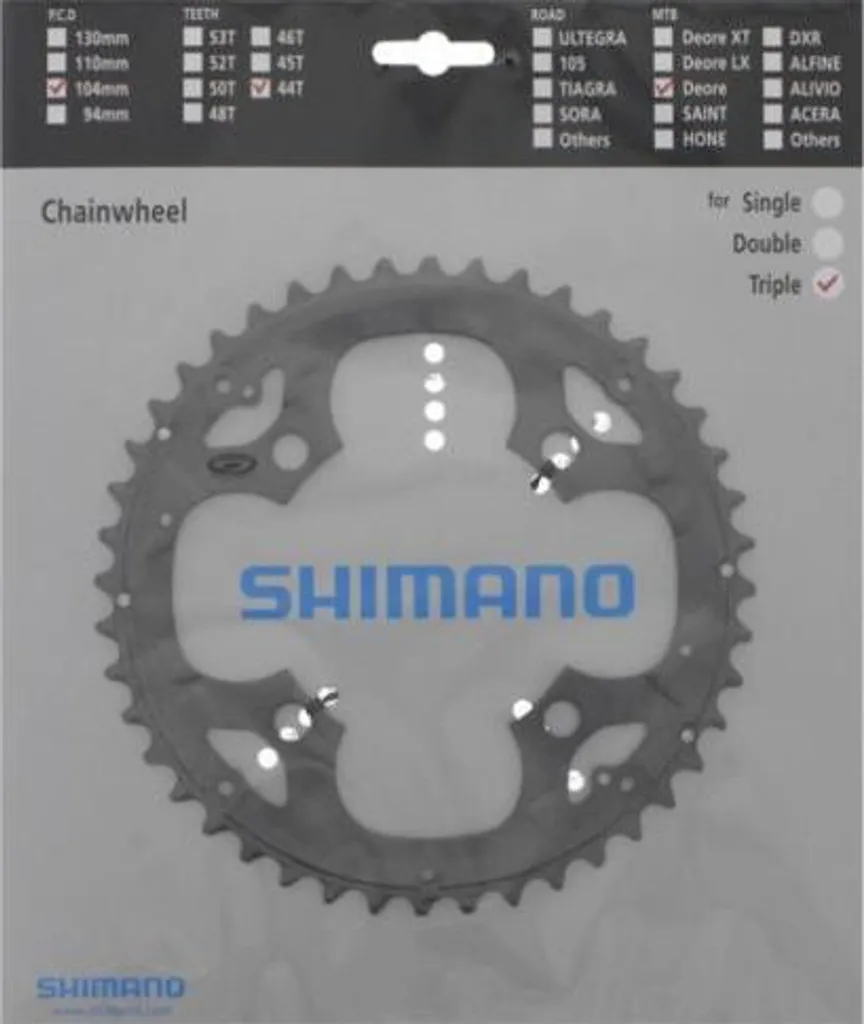 Carter de Chaîne Shimano Deore FC-M590 Argent 44T pour Protéger vos Habits