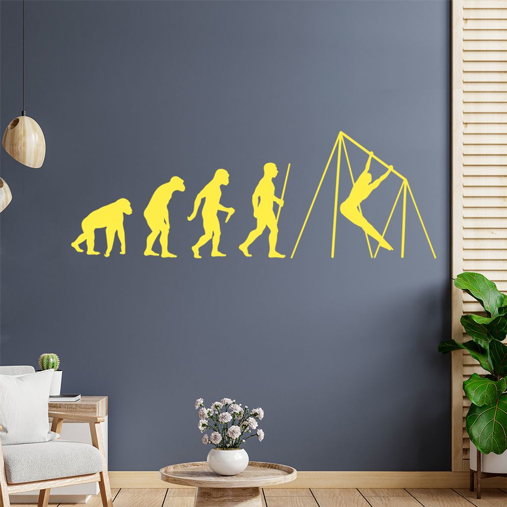 Reck Turnen Evolution Wandtattoo Wandaufkleber Wall Sticker - Dekoration, Küche, Wohnzimmer, Schlafzimmer, Badezimmer