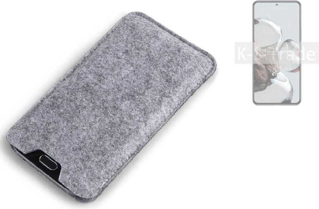 K-S-Trade Filz Handyhülle kompatibel mit Xiaomi 12T Schutzhülle Filztasche Filz Tasche Case Sleeve Handy Hülle Filzhülle grau