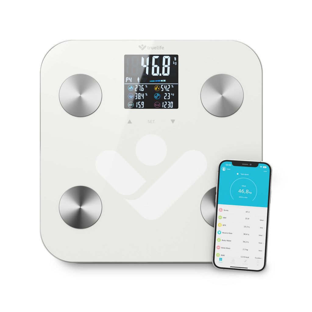 Waga osobowa TrueLife TLFSW6BT Square White Elektroniczna Zdjęcie produktu 