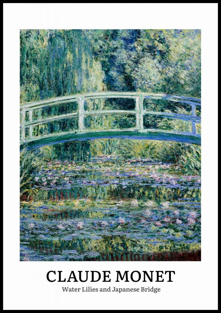 Plakat 70x100cm Design Wasserlilien, Monet Vintage für das Wohnzimmer